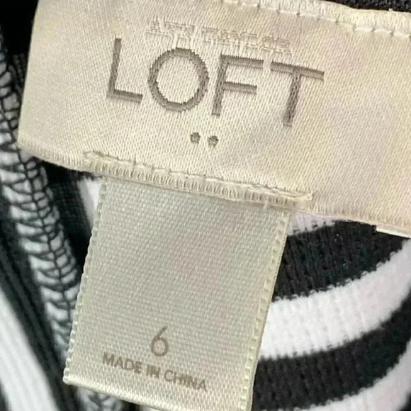 Ann Taylor loft outlet womens skirt size 6 Black white striped pencil - Picture 6 of 9